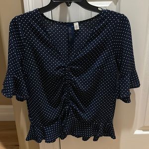 Ruffled short sleeve blouse
